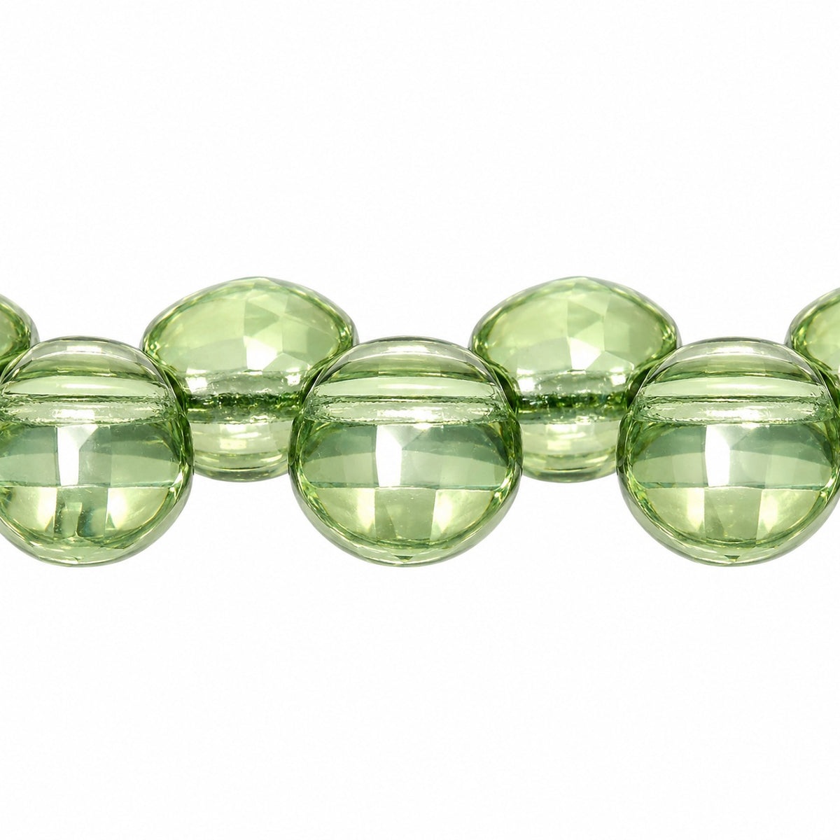 Tulip Petal Beads, Crystal Luster Green Full Coated (00030-14457), Glass, Czech Republic