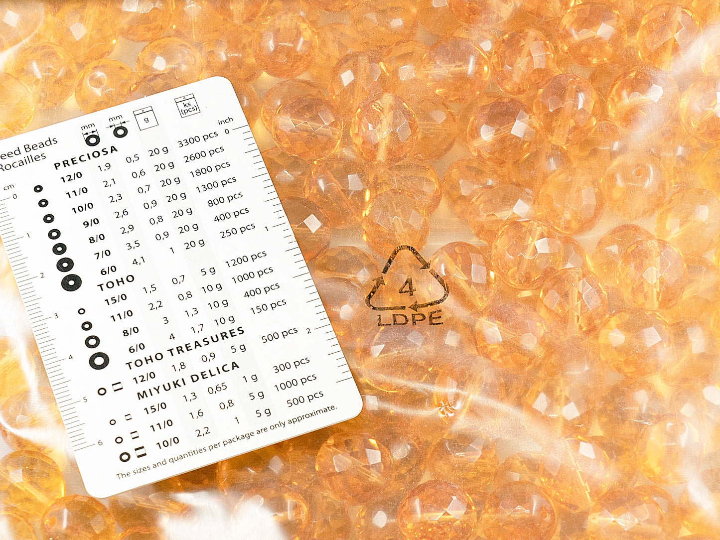 アウトレット 250g ファセット加工 ファイアポリッシュ ラウンドビーズ 14 x 14 mm 透明オレンジ (10030) ガラス チェコ共和国