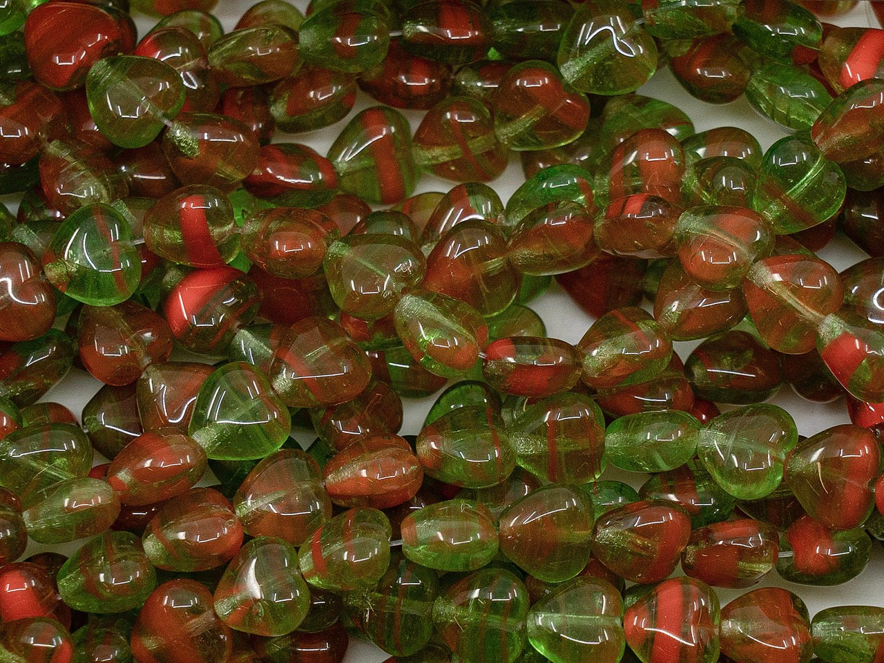 OUTLET Heart Beads, 6 mm, Glass, Czech Republic