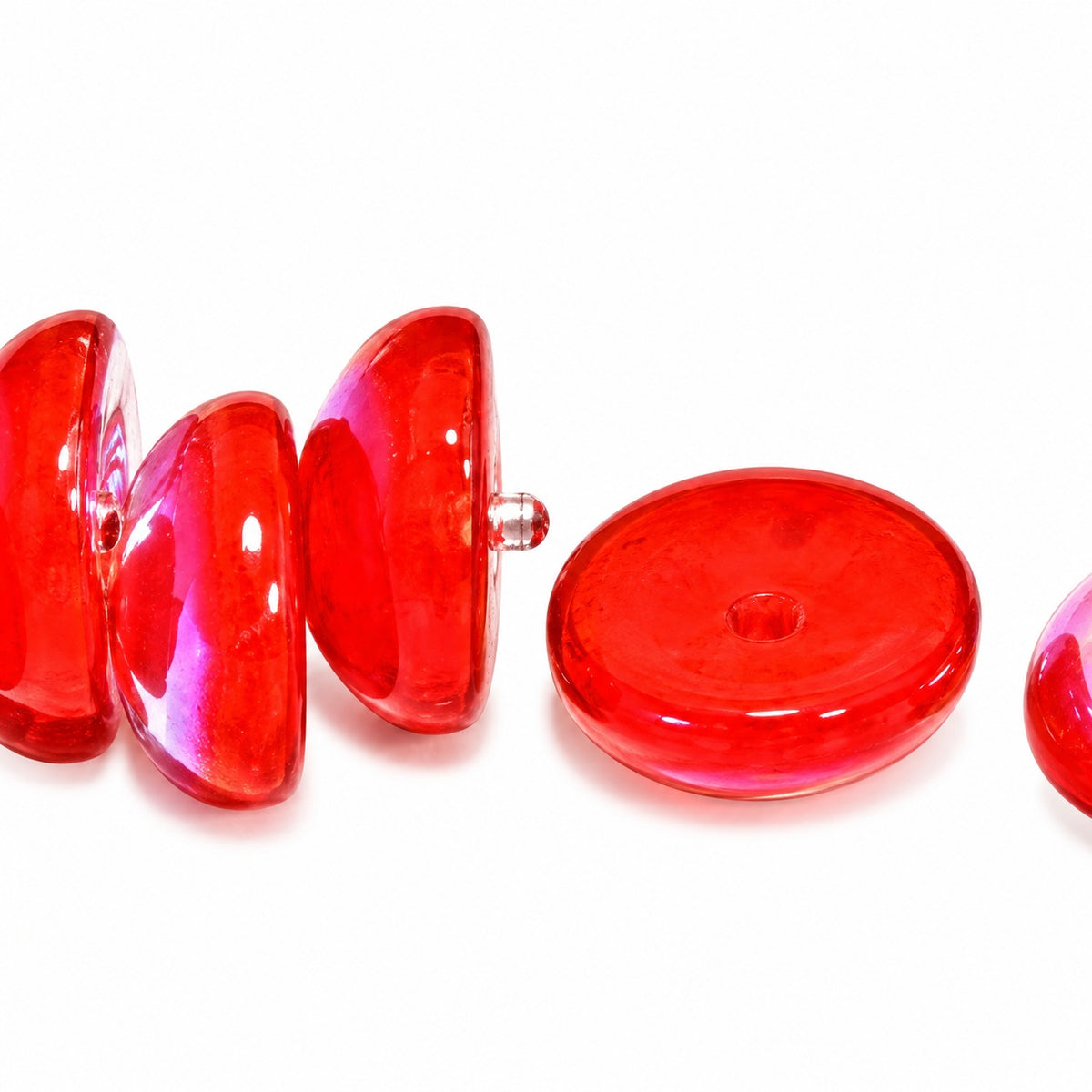 Piggy Beads, Red Ab (93180-28701), Glass, Czech Republic