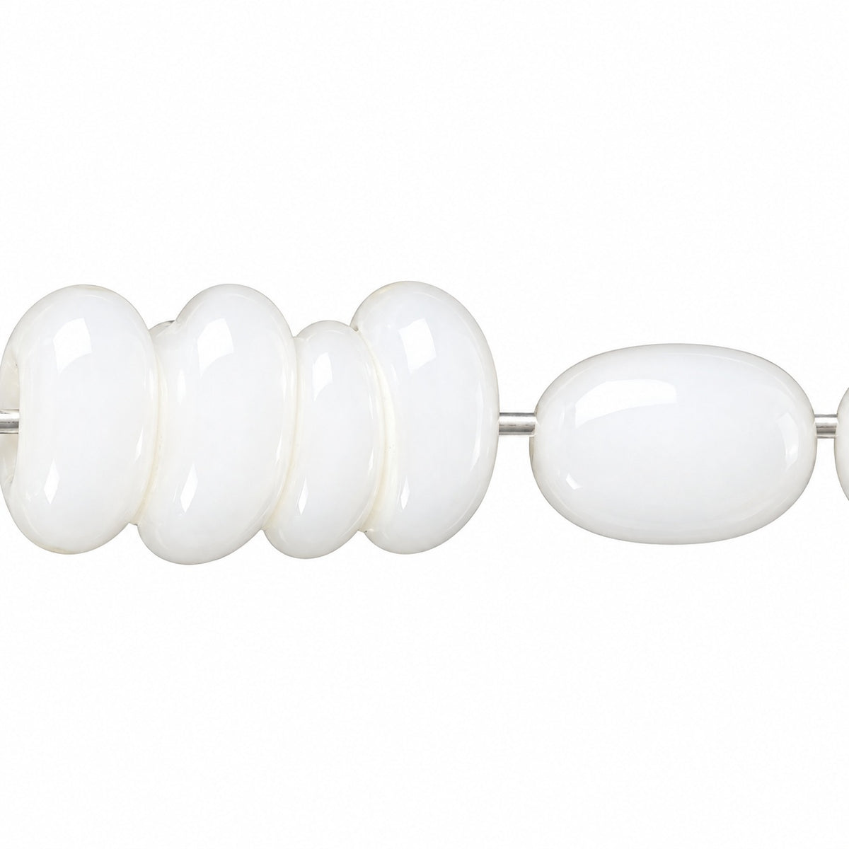 Piggy Beads, Chalk White Ab (03000-28701), Glass, Czech Republic
