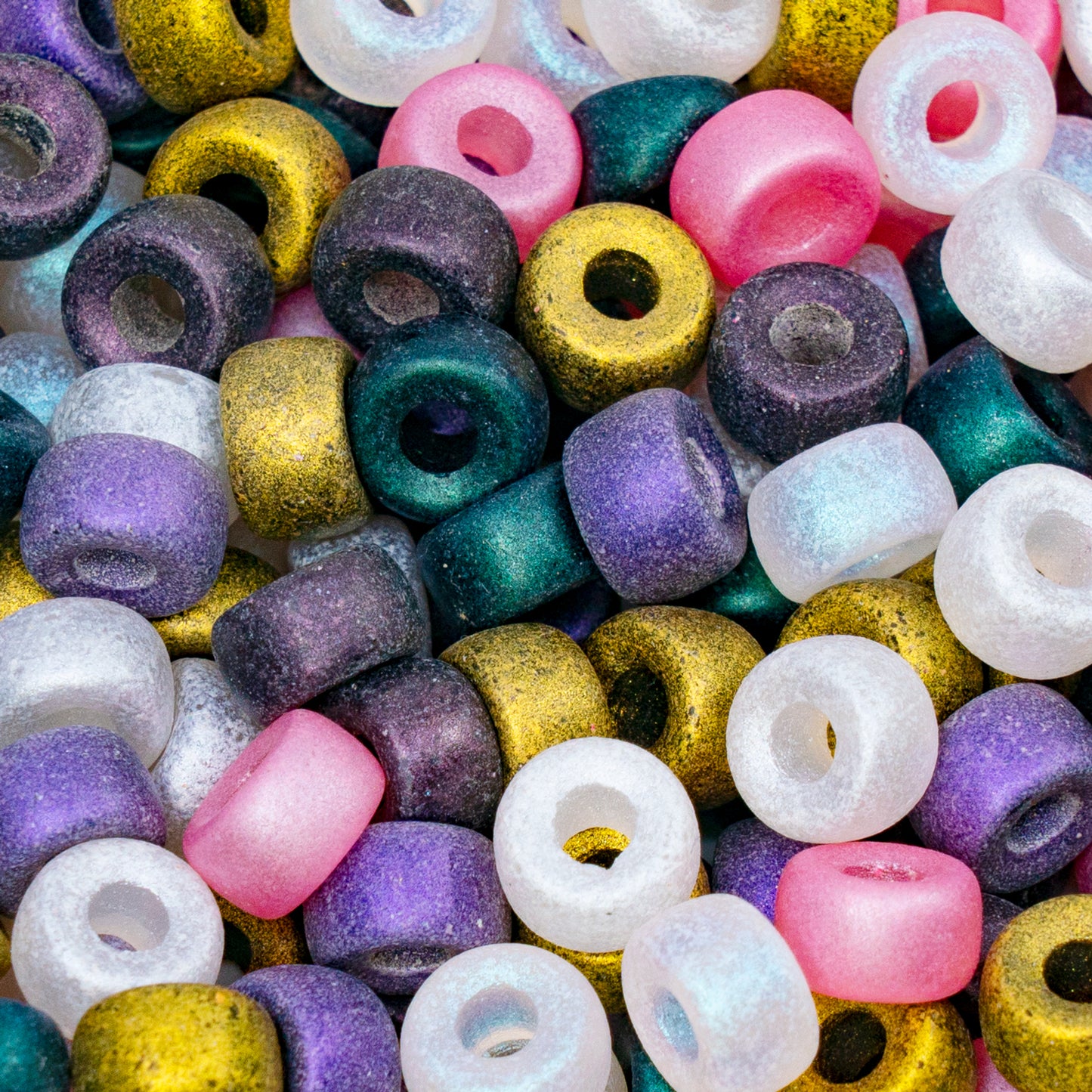 OUTLET 250g/50g Pony Bagel Beads with Large Hole, 9 x 9 mm, Mixed Colors (mix), Glass, Czech Republic