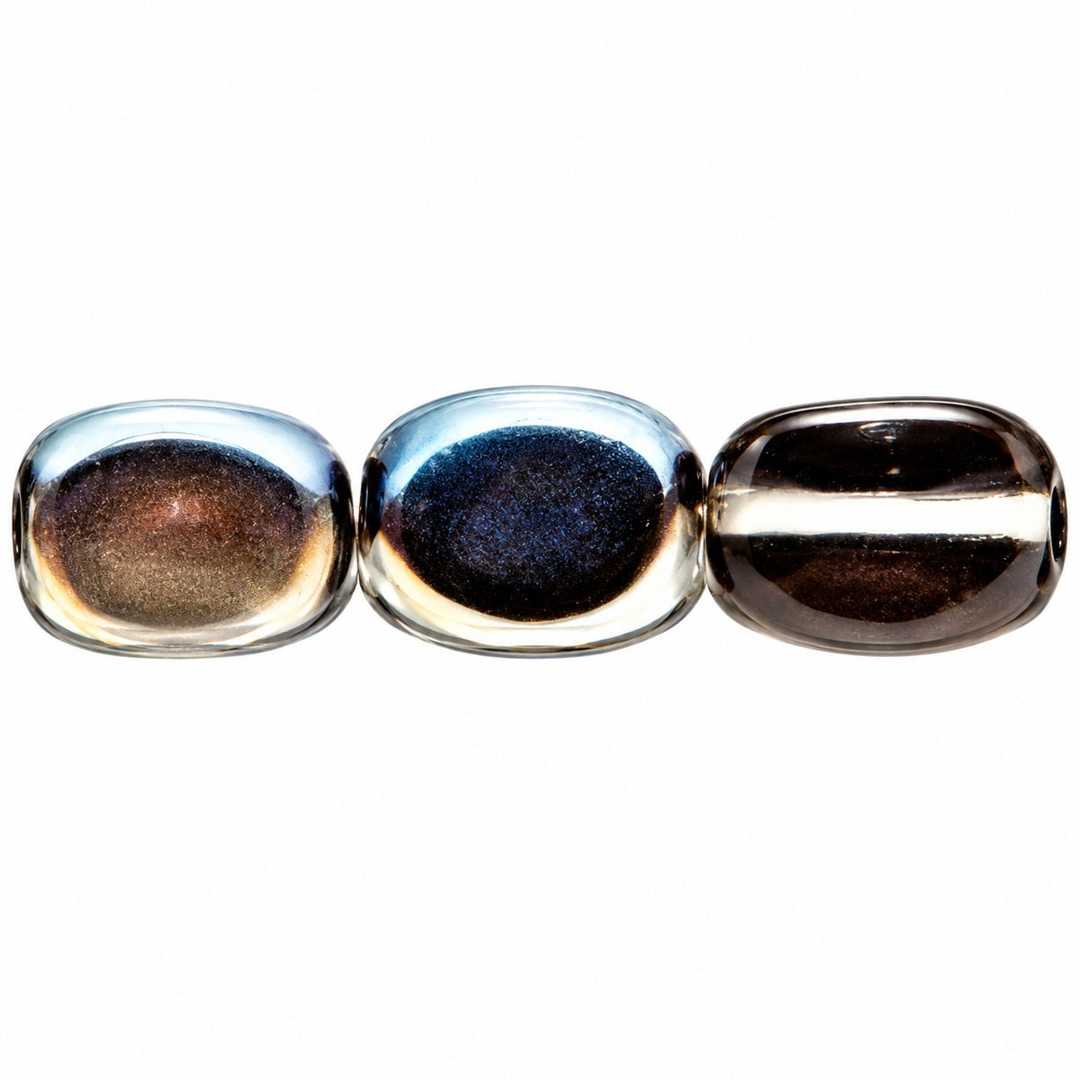 3-Side Oval Beads, Crystal 27637 (00030-27637), Glass, Czech Republic