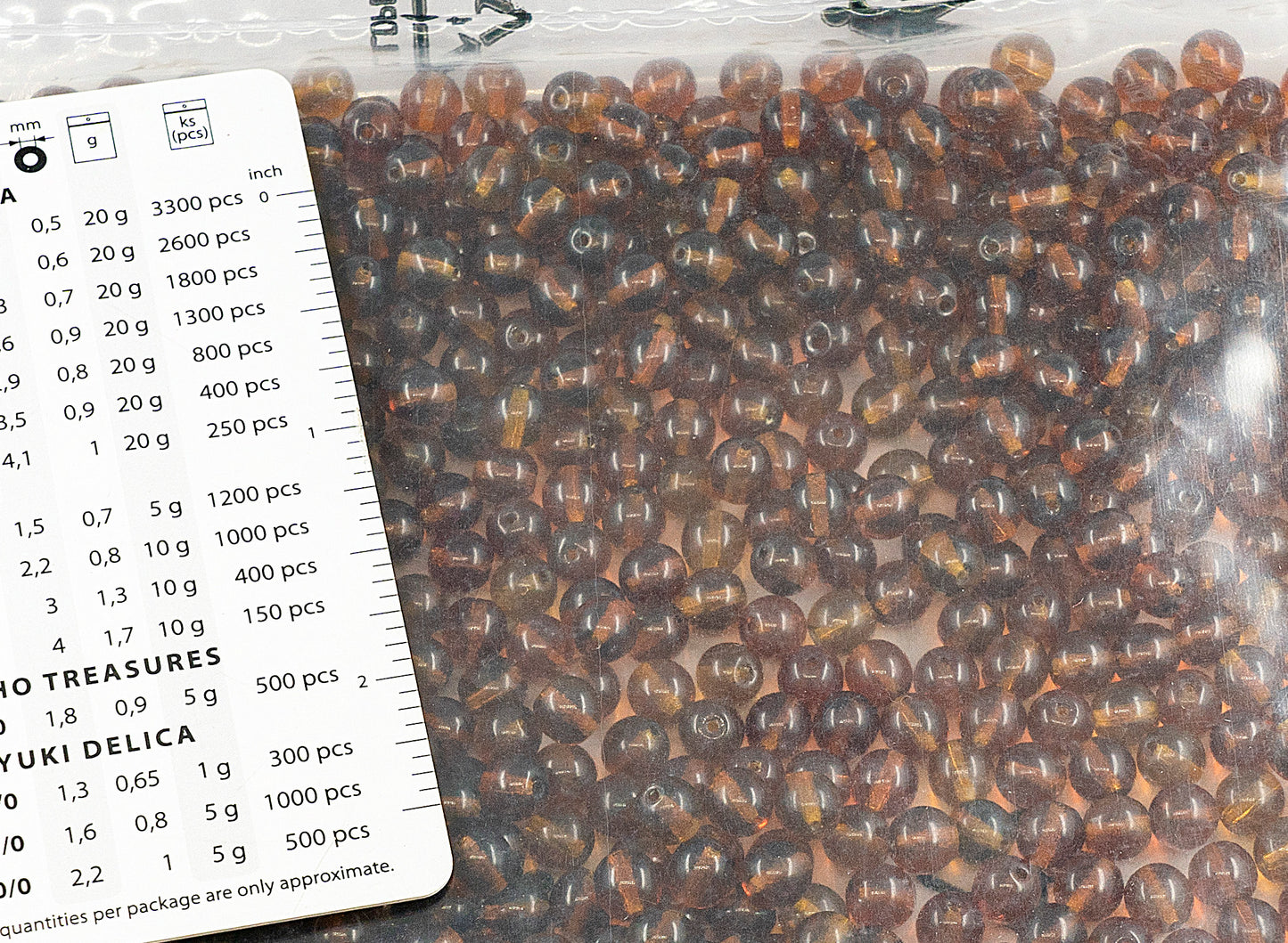 アウトレット 250g ラウンドプレスドドラックビーズ、6 x 6 mm、透明オレンジ透明ブラウン(10080-10110)、ガラス、チェコ共和国