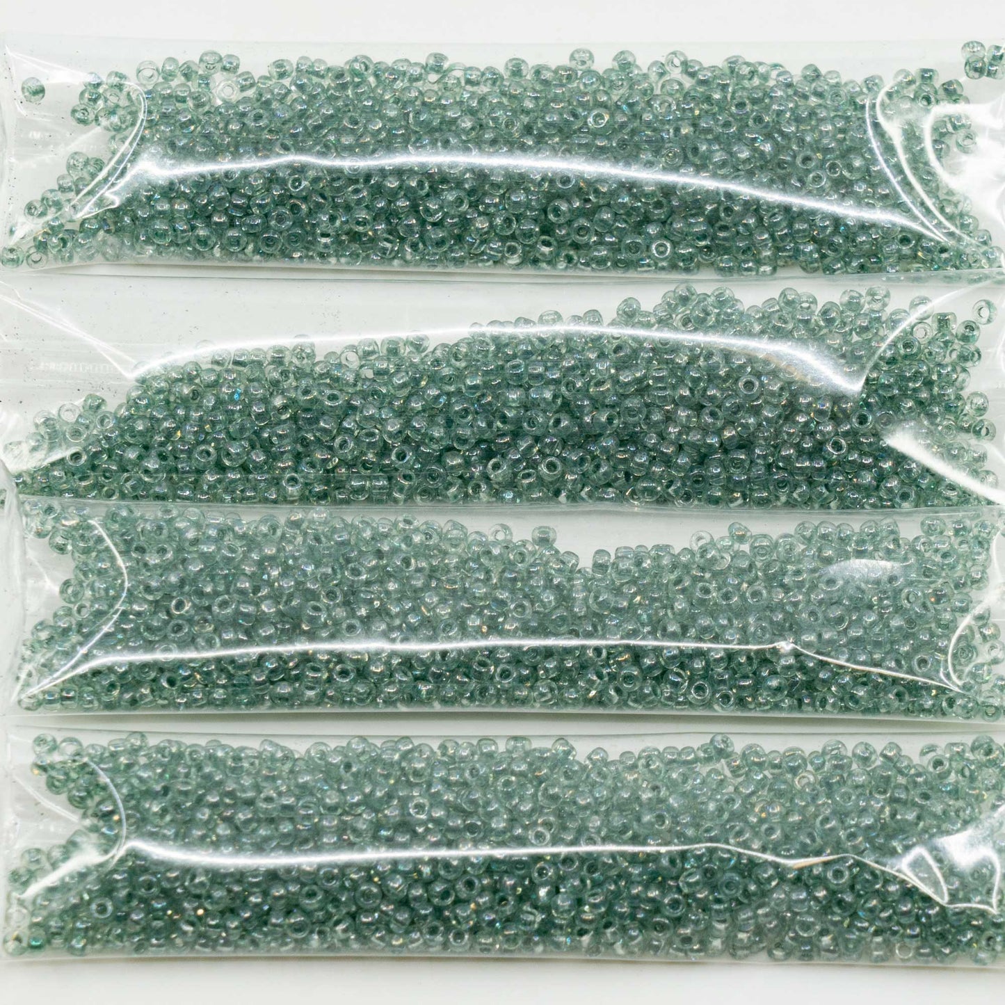 OUTLET 10 grams Preciosa Ornela Seed Beads, Round Hole, Loose, 11/0 x mm, Crystal Luster Green Full Coated (-00050-14457), Glass, Czech Republic