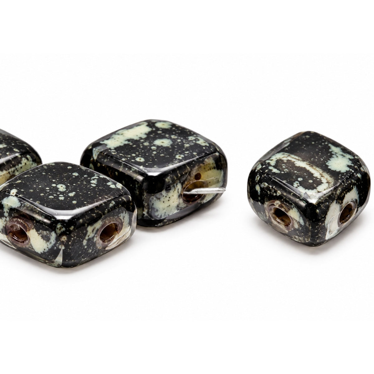 Silkt 2-Hole Beads, Black Stain Strong (23980-86805), Glass, Czech Republic
