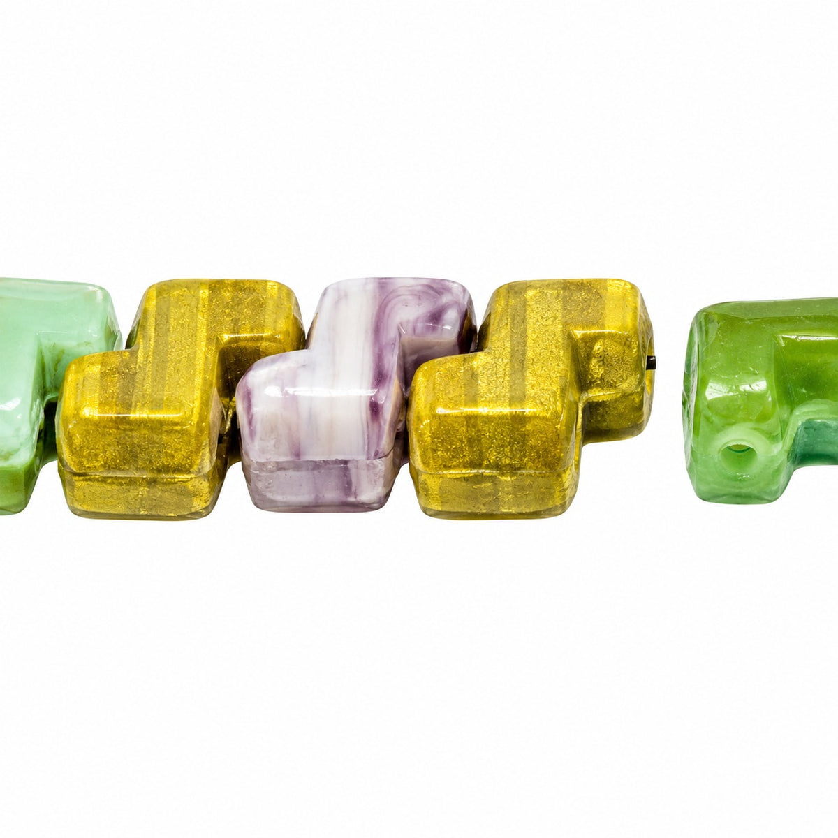 2-Hole Pressed Beads, X1042 (x1042), Glass, Czech Republic