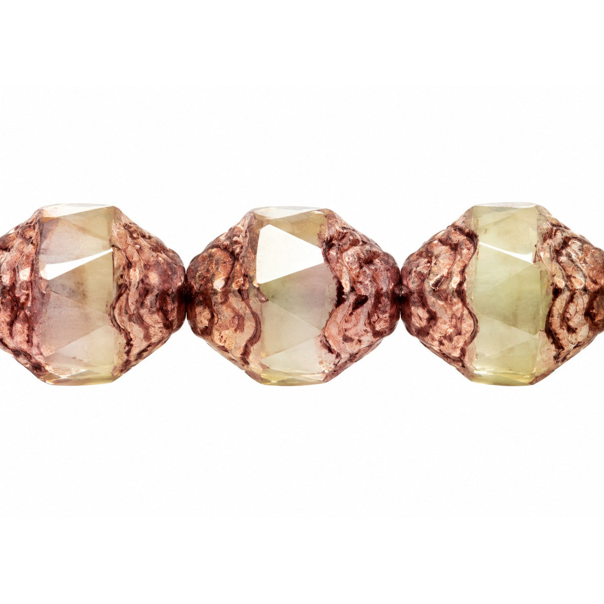 Special Cut Faceted Fire Polished Beads, T1020 Bronze (t1020-14415), Glass, Czech Republic