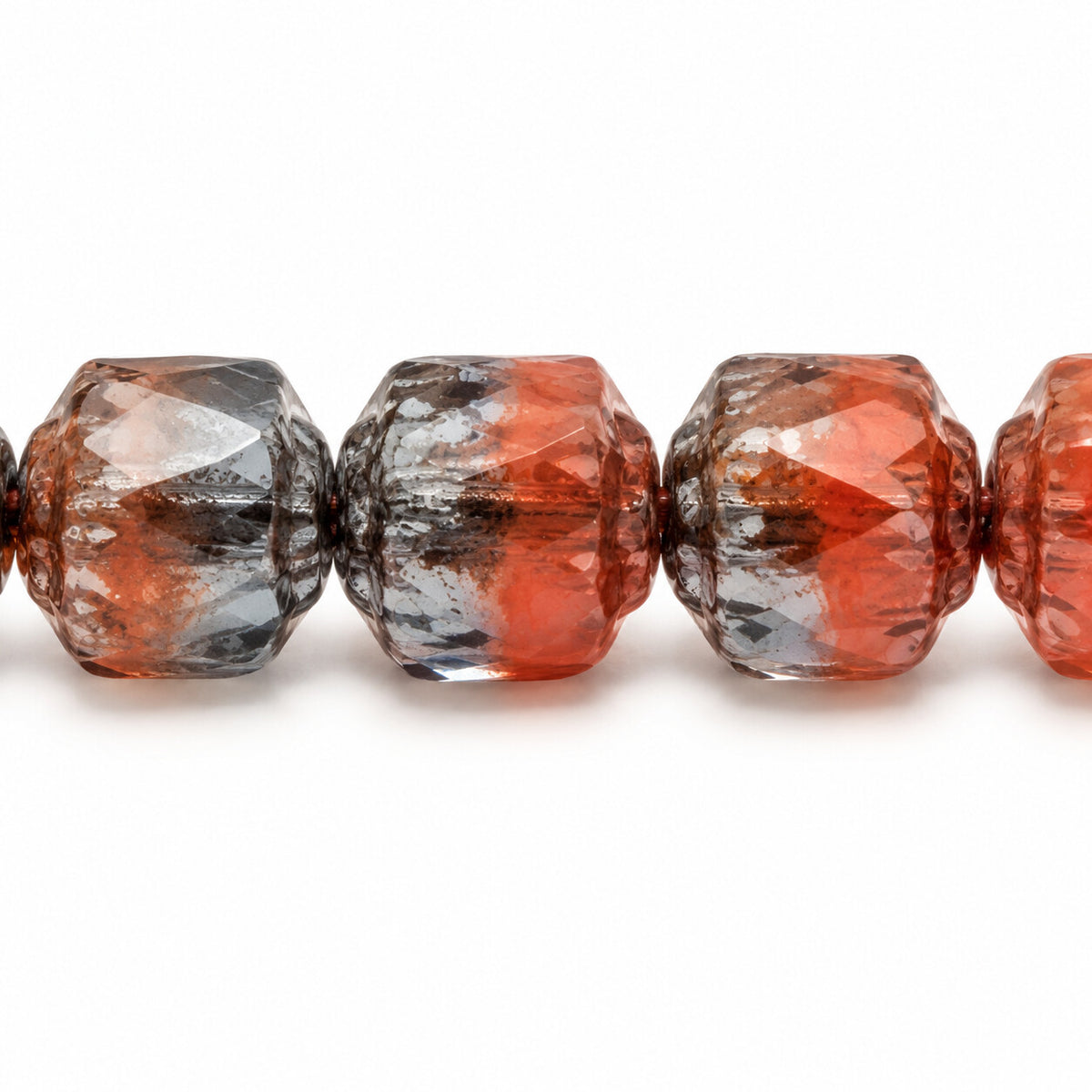 Cathedral Faceted Fire Polished Beads, S1014 Platin (s1014-13702), Glass, Czech Republic