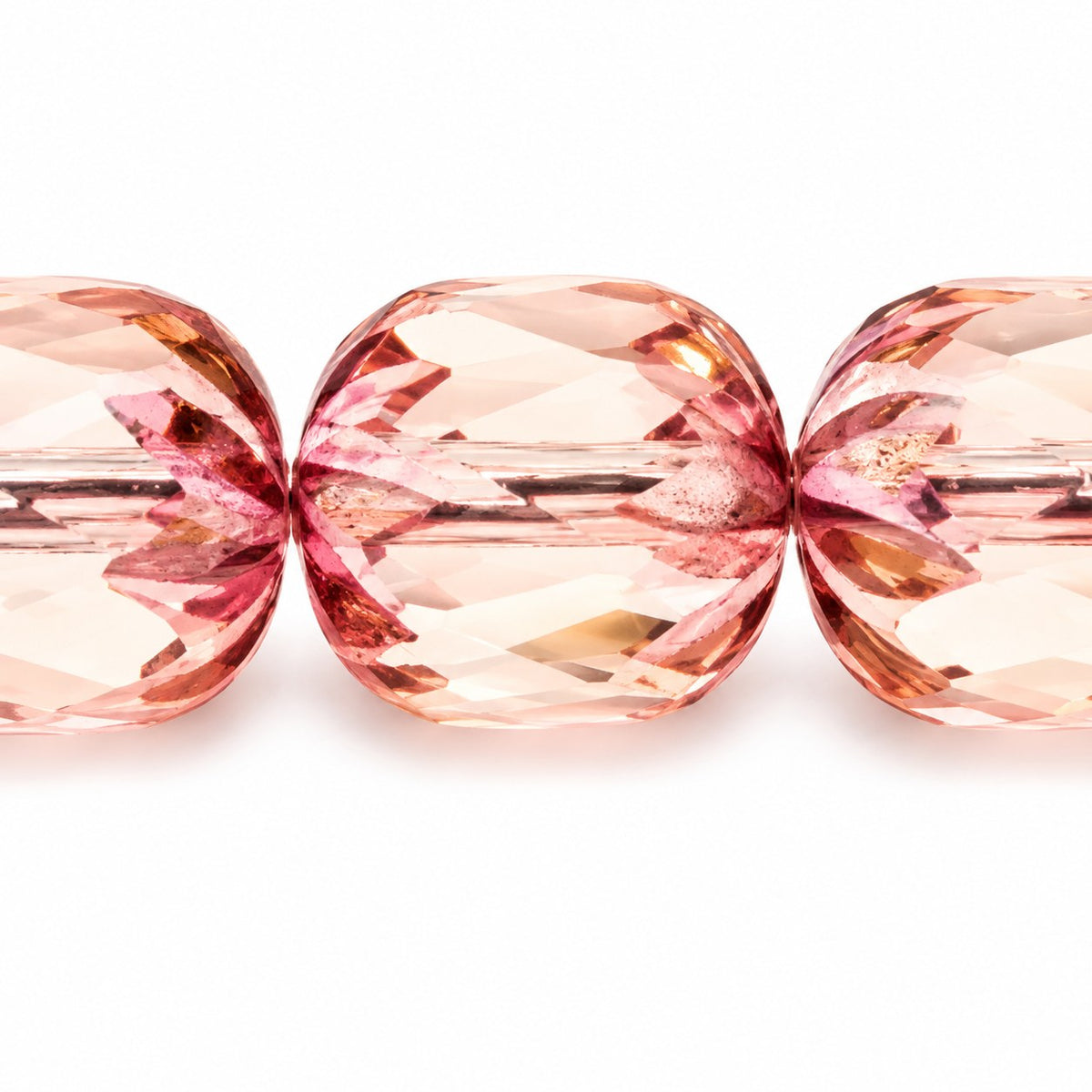 Faceted Fire Polished Beads Special Cut, Transparent Pink Purple (70110-15726), Glass, Czech Republic