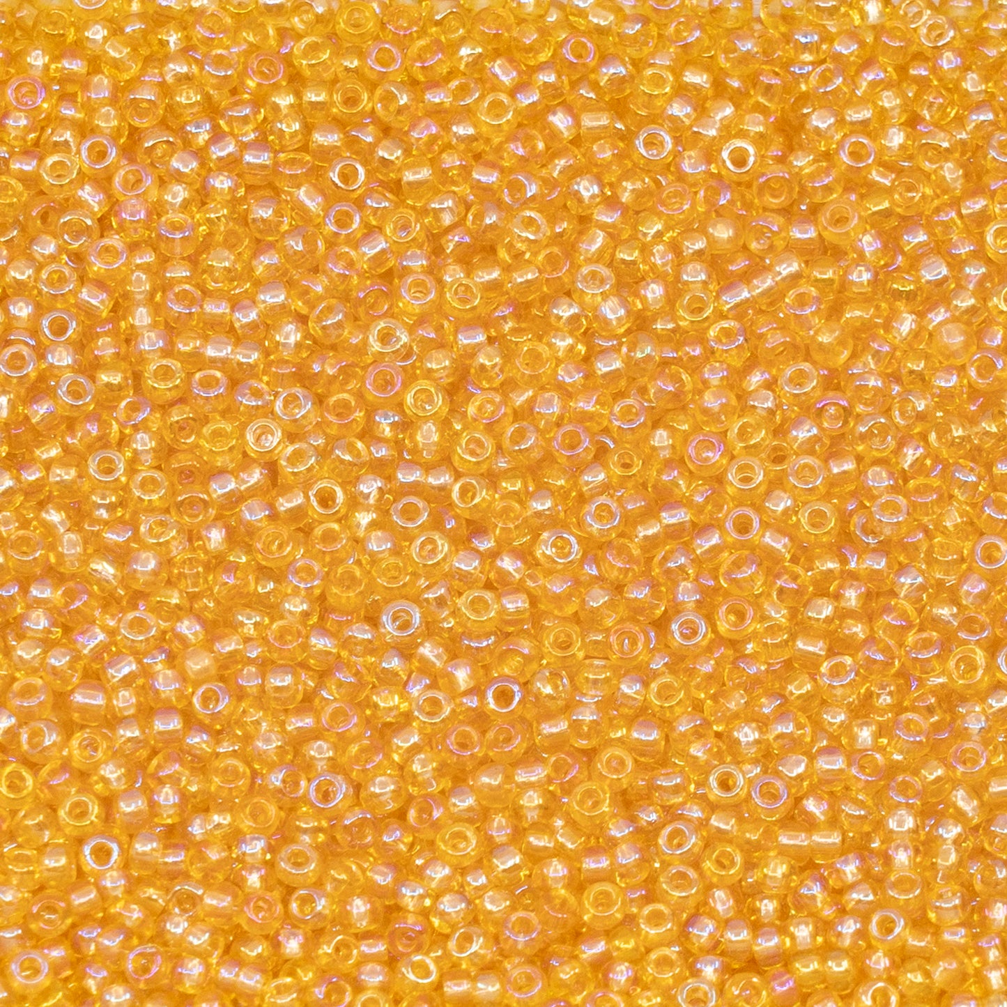 OUTLET 10 grams Preciosa Ornela Seed Beads, Round Hole, Loose, 10/0, lt. topaz, rainbow (11020), Glass, Czech Republic