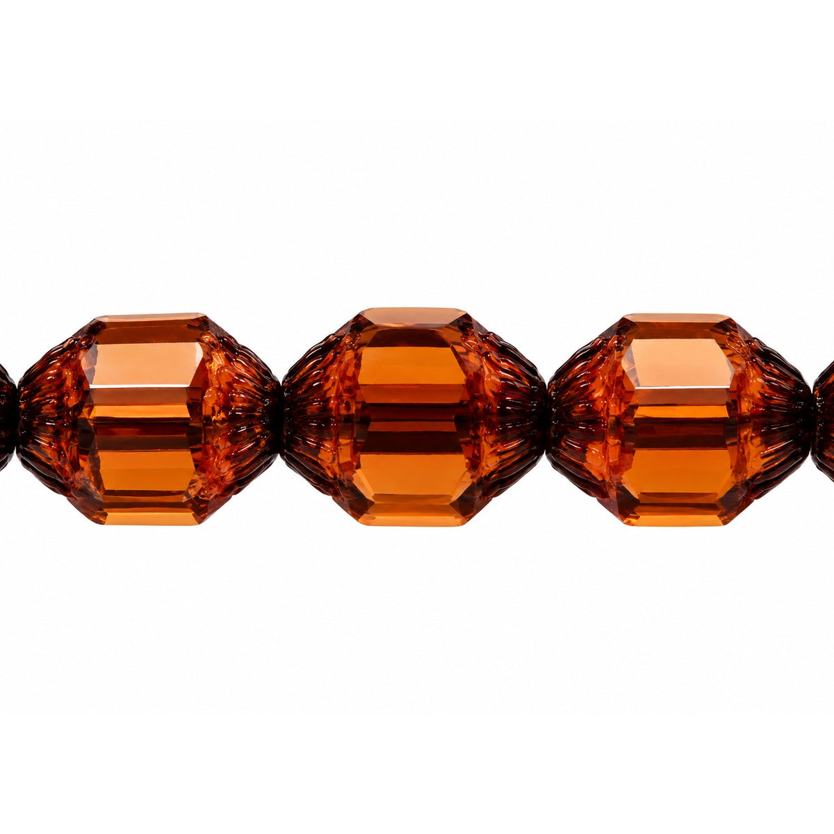 Special Cut Faceted Fire Polished Beads, Transparent Brown Bronze (10220-14415), Glass, Czech Republic