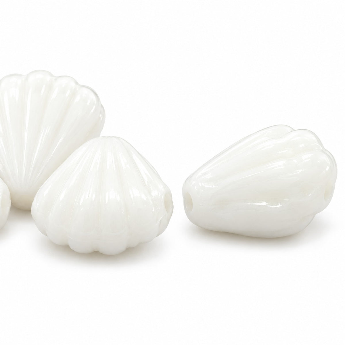 Flower Beads, Chalk White (3000), Glass, Czech Republic
