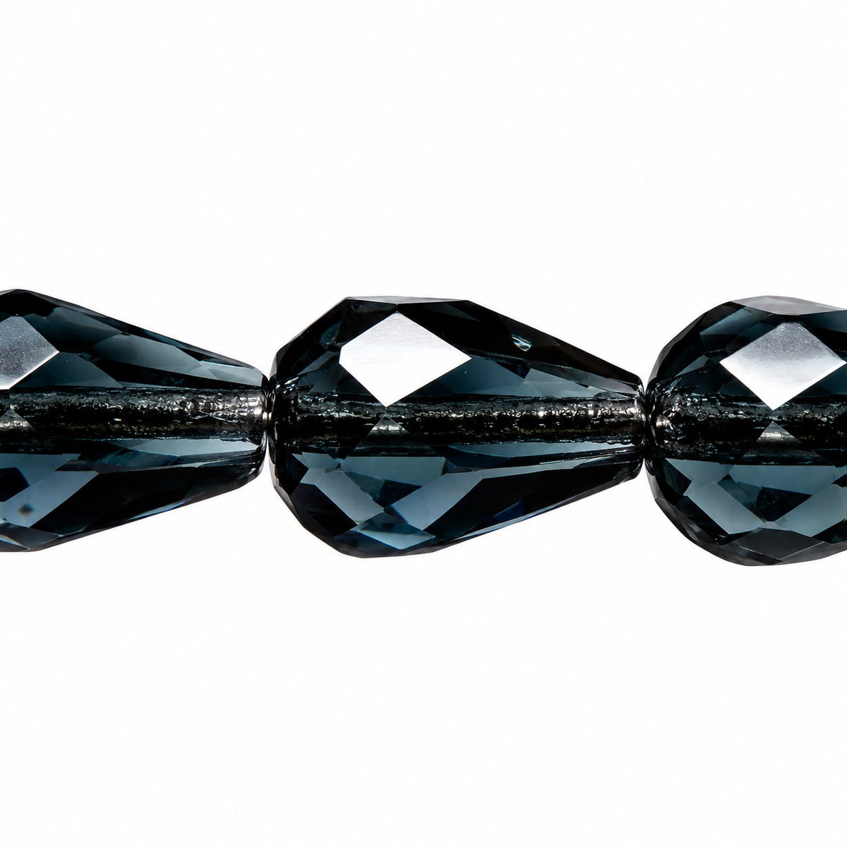 Faceted Fire Polished Beads Special Cut, Transparent Dark Blue (30330), Glass, Czech Republic