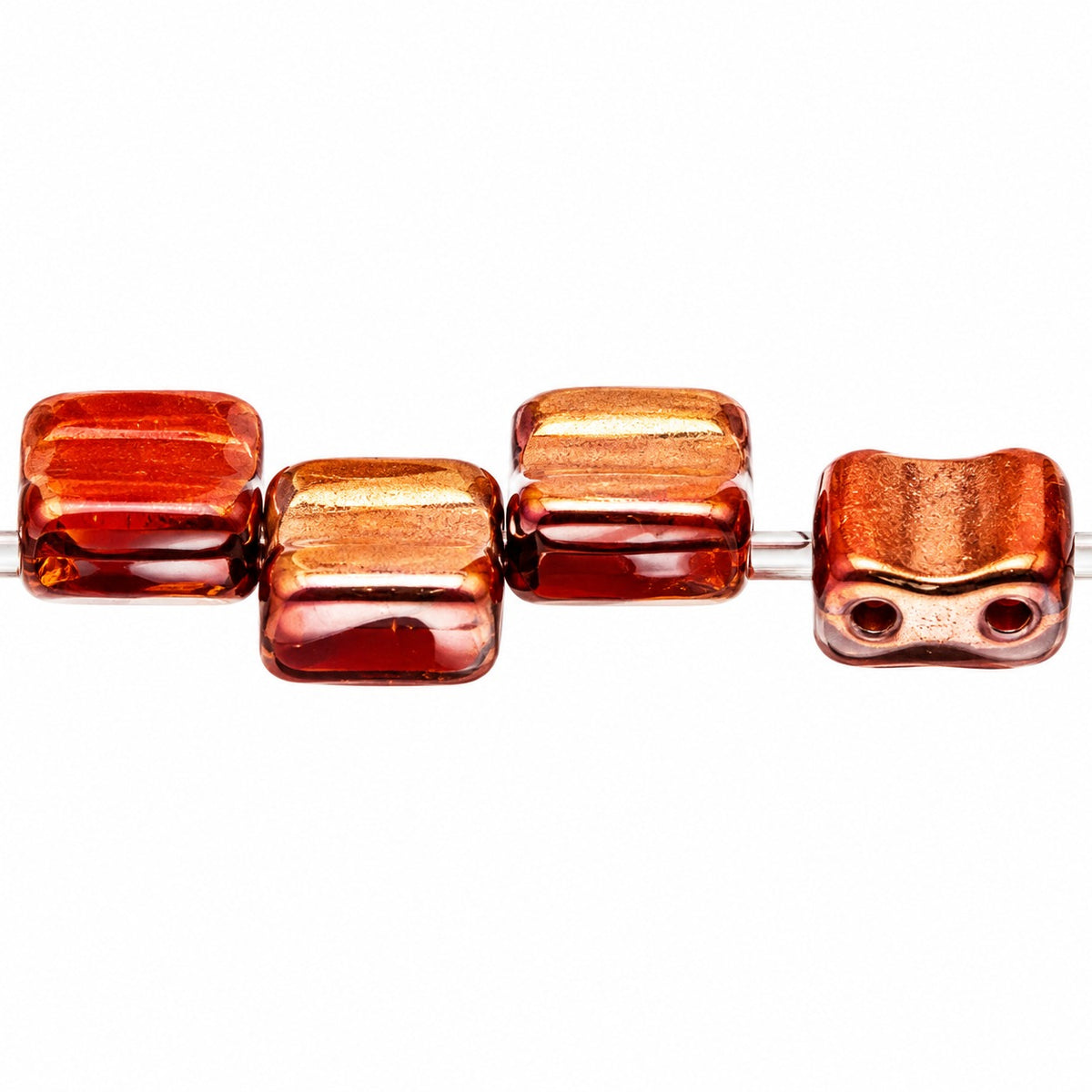 Silky 2-Hole Square Beads, 99991 Rose Gold Capri (99991-27101), Glass, Czech Republic