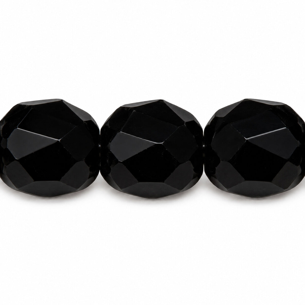 Faceted Special Cut Beads, Black (23980), Glass, Czech Republic