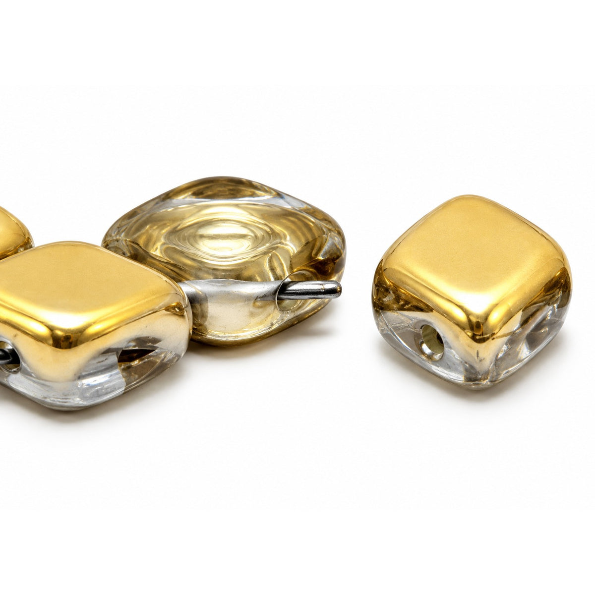 Silkt 2-Hole Beads, Crystal Gold (00030-26441), Glass, Czech Republic