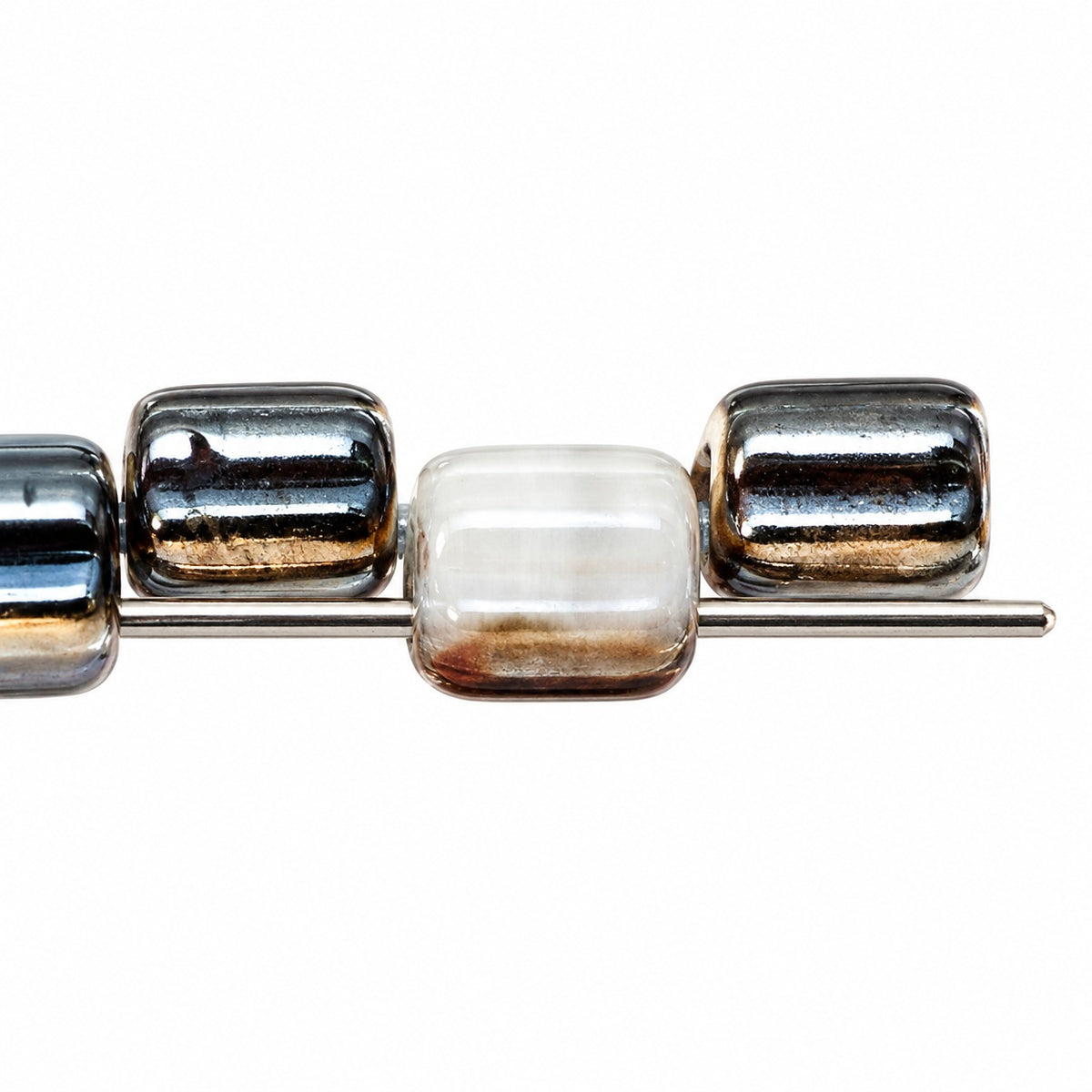 2-Hole Square Beads, 99997 27637 (99997-27637), Glass, Czech Republic
