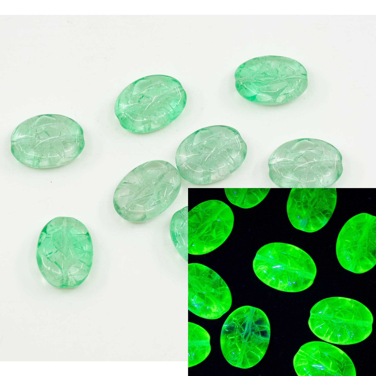 OUTLET 10 grams Oval With Triangles Beads, 17 x 13 mm, 50810 Crystal (50810-00030), Glass, Czech Republic