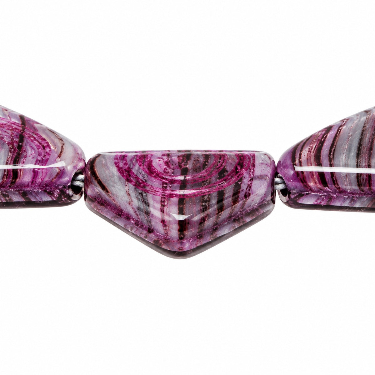 Triangle Pressed Beads, X1700 Pink Lined (x1700-54321), Glass, Czech Republic
