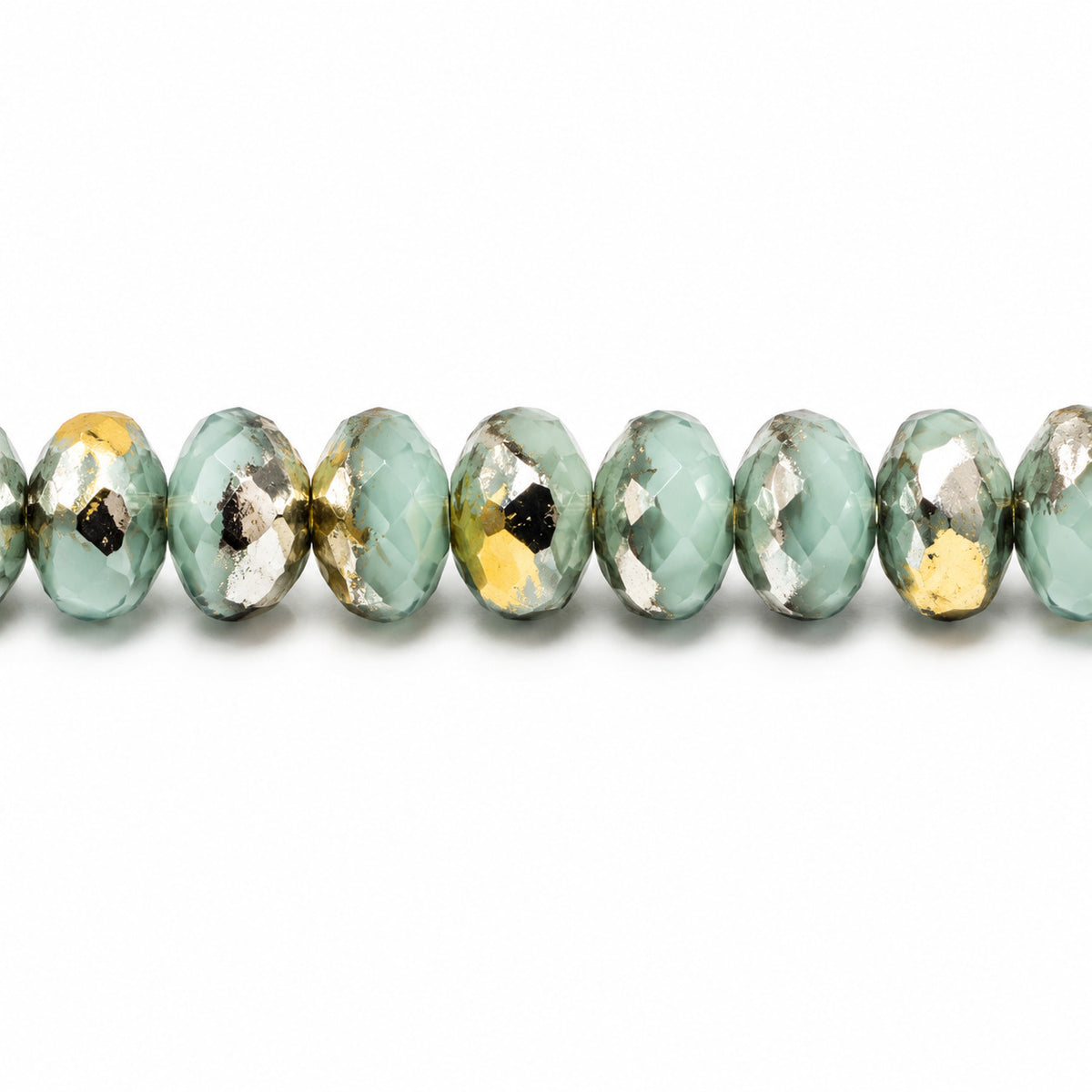 Special Cut Faceted Fire Polished Beads, Turquise Volcano (63100-28001), Glass, Czech Republic