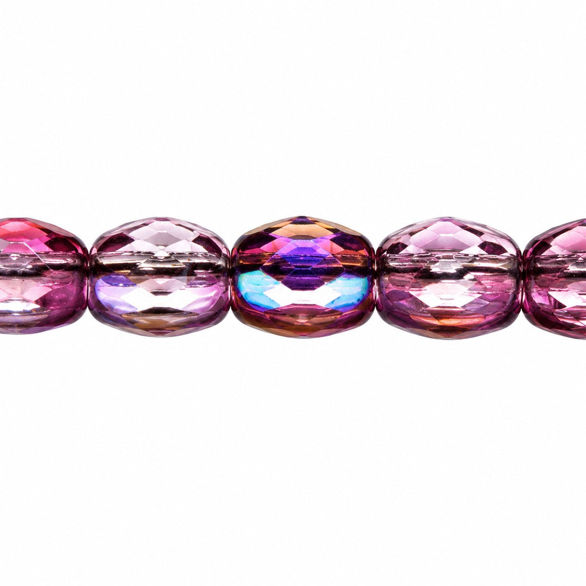 Oval Faceted Beads, Crystal 45135 (00030-45135), Glass, Czech Republic