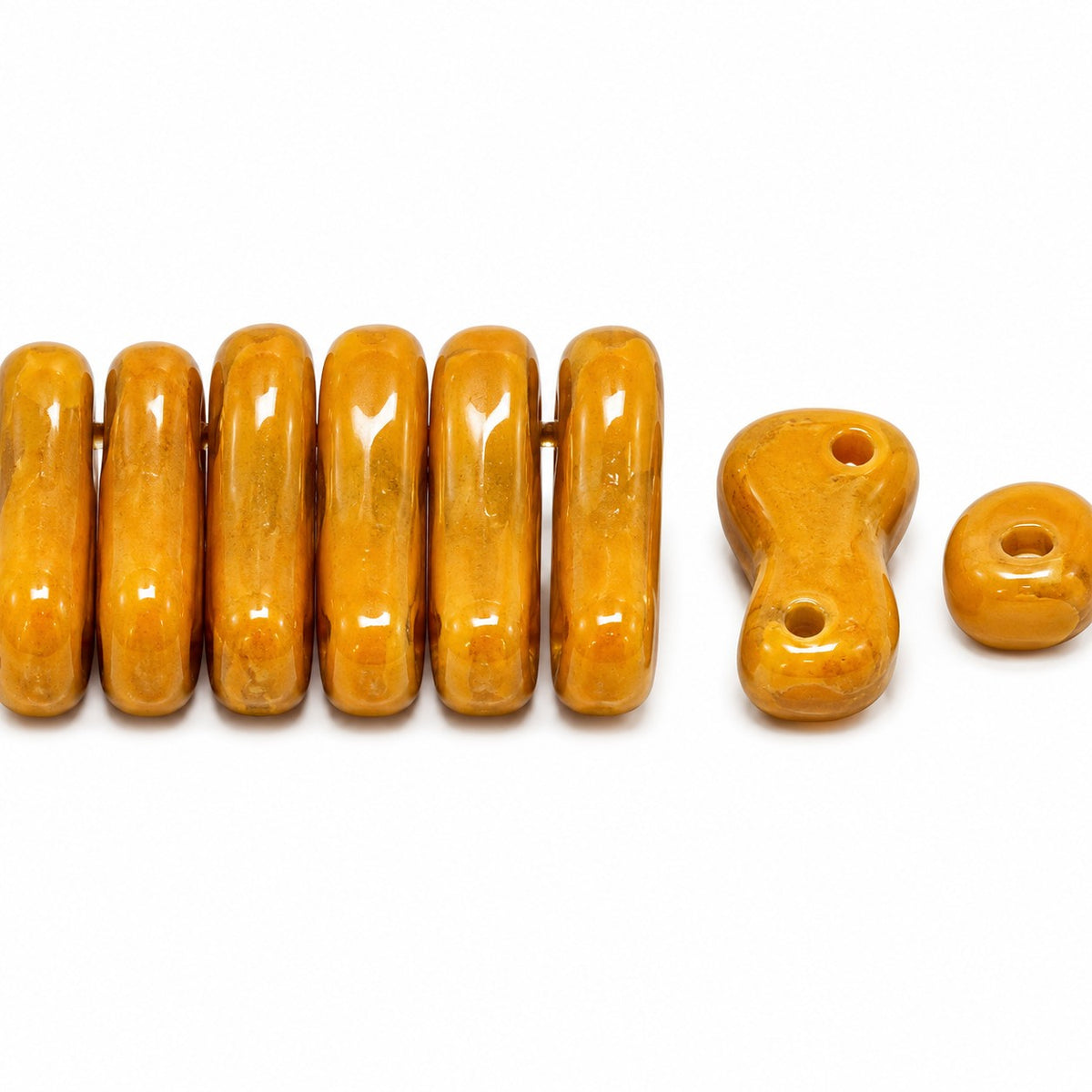 2-Hole Pressed Beads, X2001 (x2001), Glass, Czech Republic