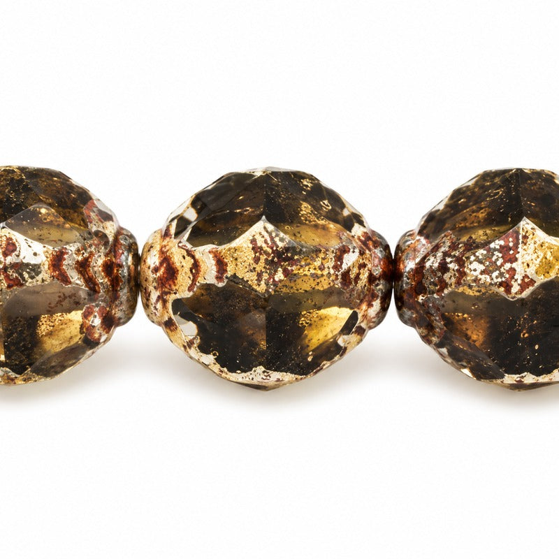 Wasp Special Cut Faceted Fire Polished Beads, X3167 Picasso (x3167-43400), Glass, Czech Republic