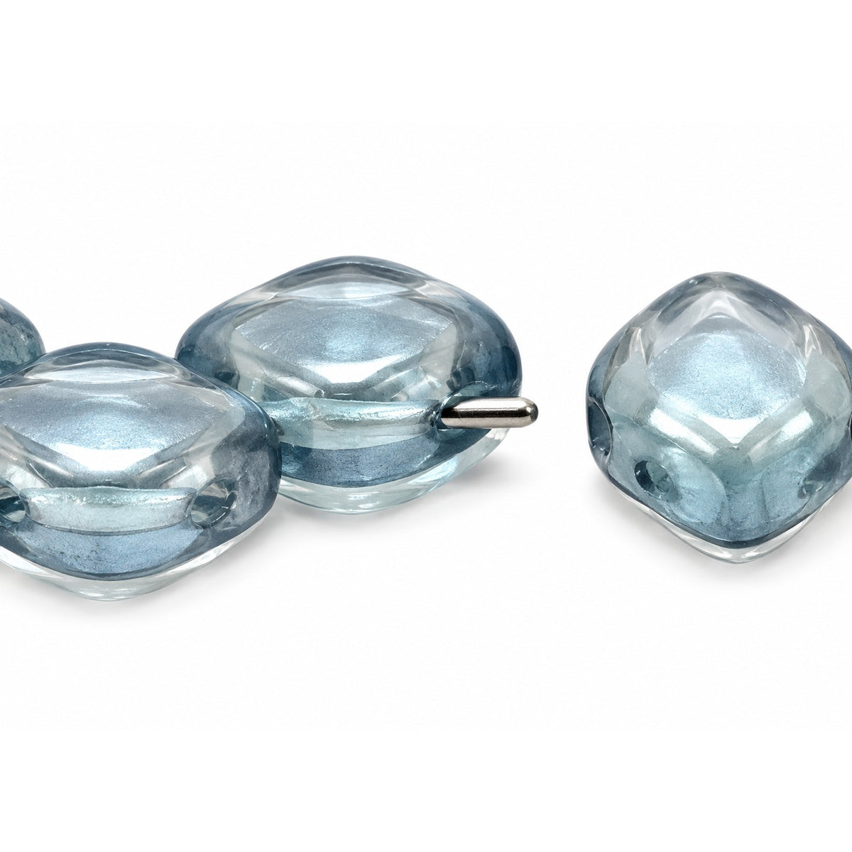 Silkt 2-Hole Beads, Crystal Luster Blue Full Coated (00030-14464), Glass, Czech Republic