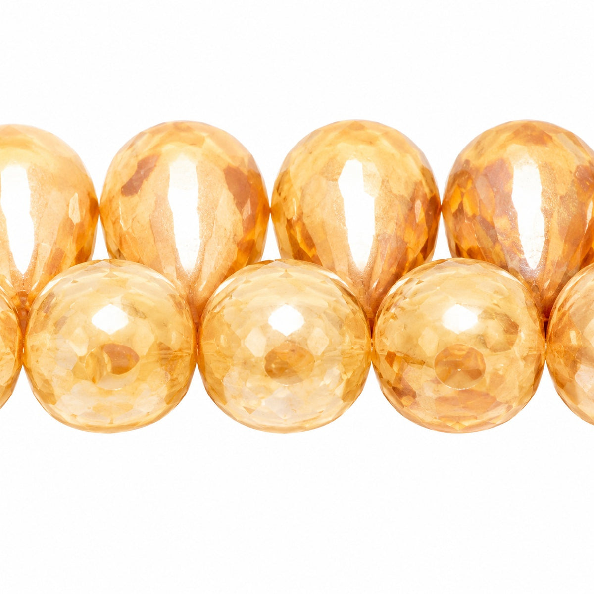 Drop Beads, Opal White Rembrandt Travertin (01000-43500), Glass, Czech Republic
