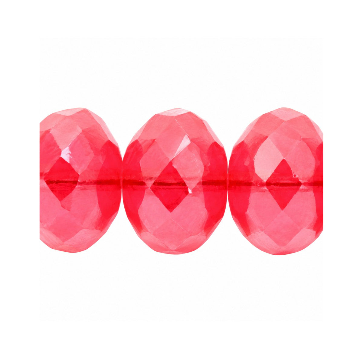 Special Cut Faceted Fire Polished Beads, Light Siam (90070), Glass, Czech Republic