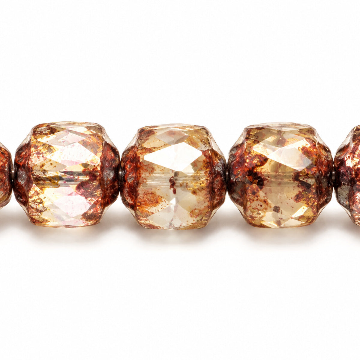 Cathedral Faceted Fire Polished Beads, X1008 Stain Strong (x1008-86805), Glass, Czech Republic