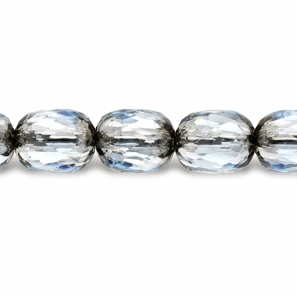Faceted Fire Polished Beads Special Cut, Transparent Blue Platin (30020-13702), Glass, Czech Republic
