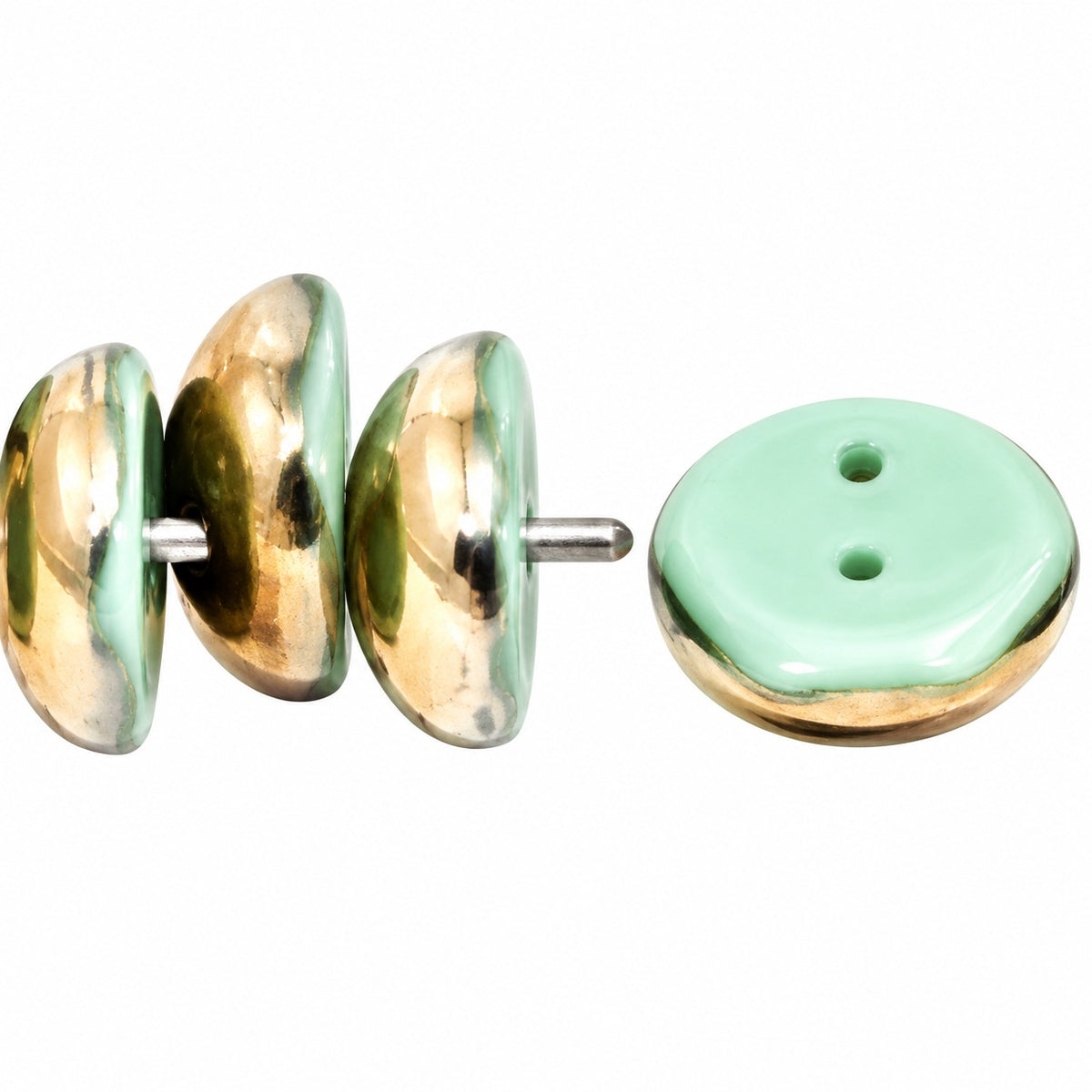 Piggy Beads, Opaque Green 26737 (53110-26737), Glass, Czech Republic