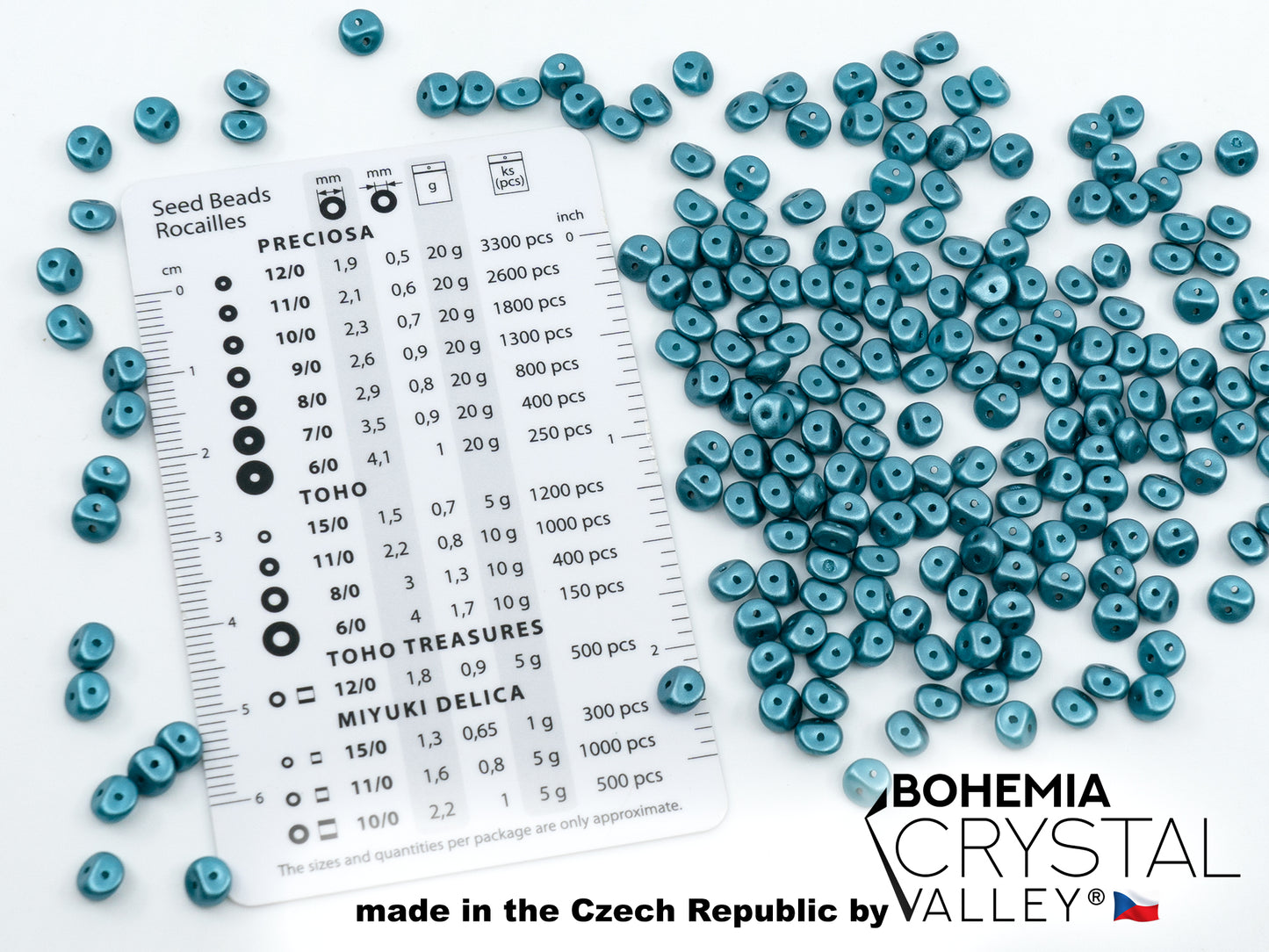 Es-o 2-hole round beads (like SuperDuo) Pastel Emerald (25043), Glass, Czech Republic