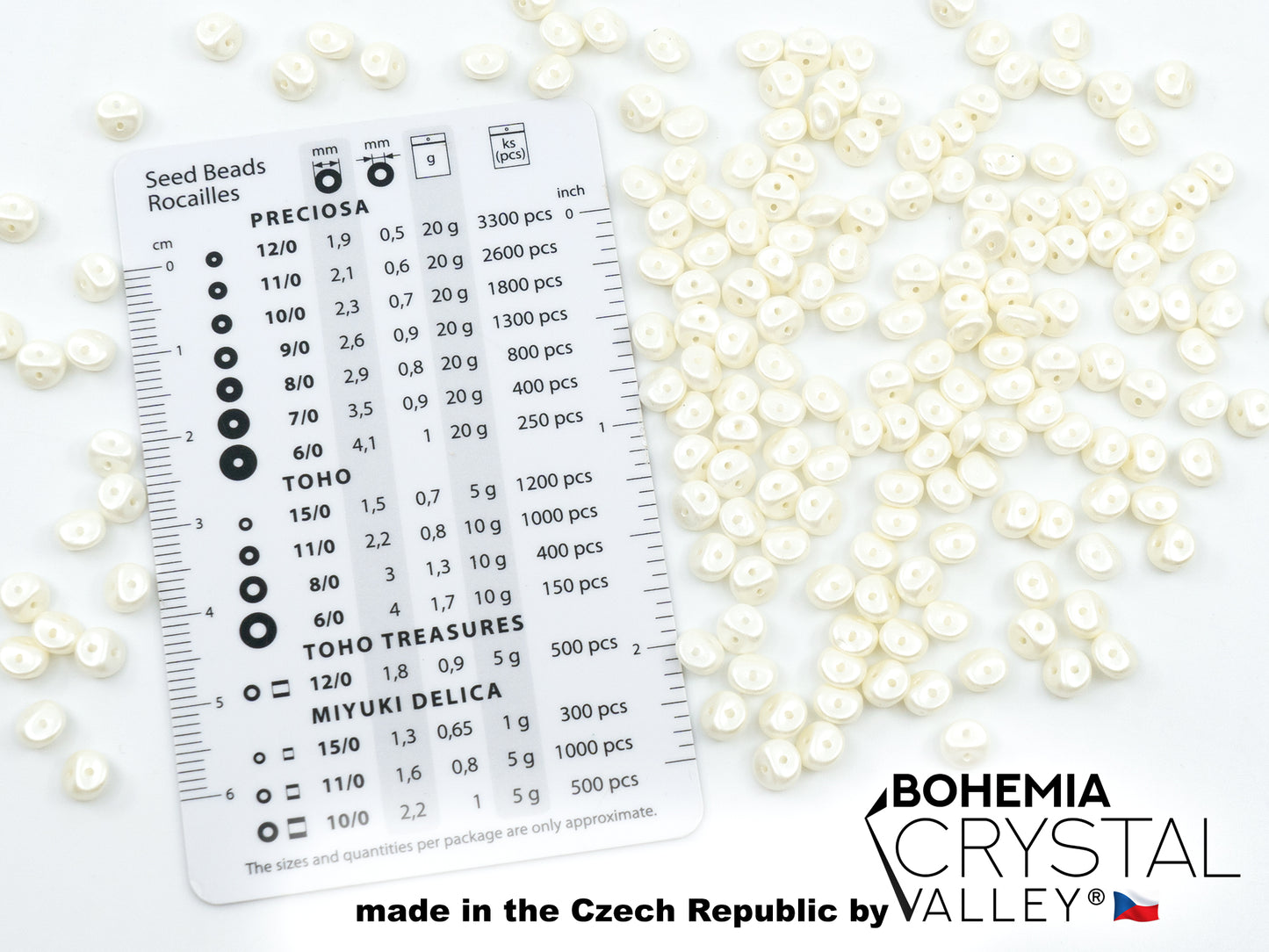 Es-o 2穴ラウンドビーズ(SuperDuoと同様)パステルクリーム(25110)、ガラス、チェコ共和国