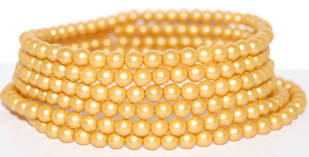 アウトレット 10グラム ラウンドドラックビーズ、5 x 5 mm、パステルイエロー(25021)、ガラス、チェコ共和国