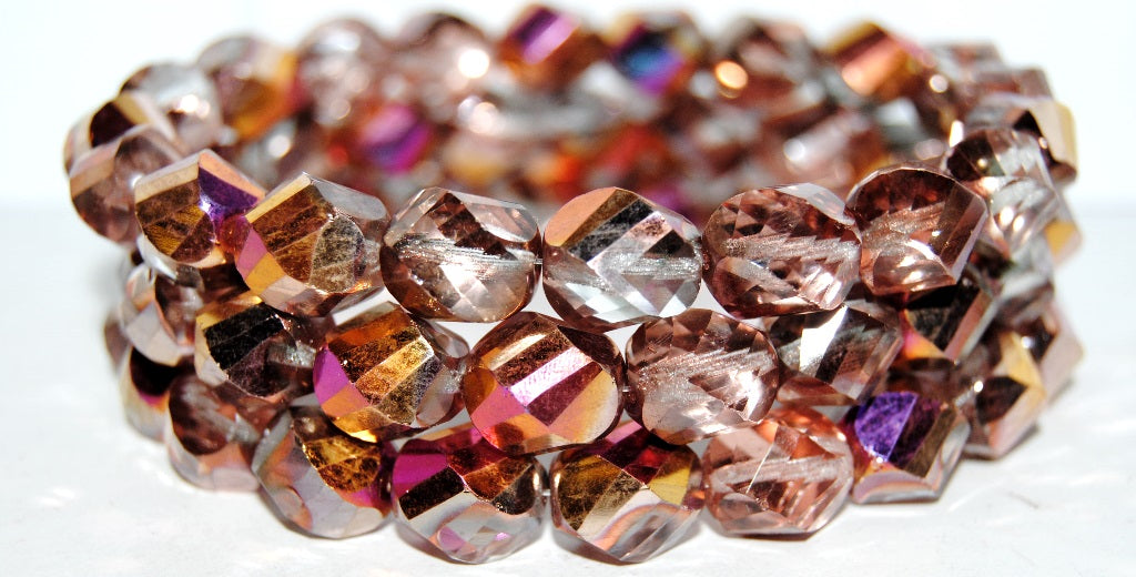 ファセット加工のファイアポリッシュビーズ、クリスタルスリペリット(00030-29500)、ガラス、チェコ共和国