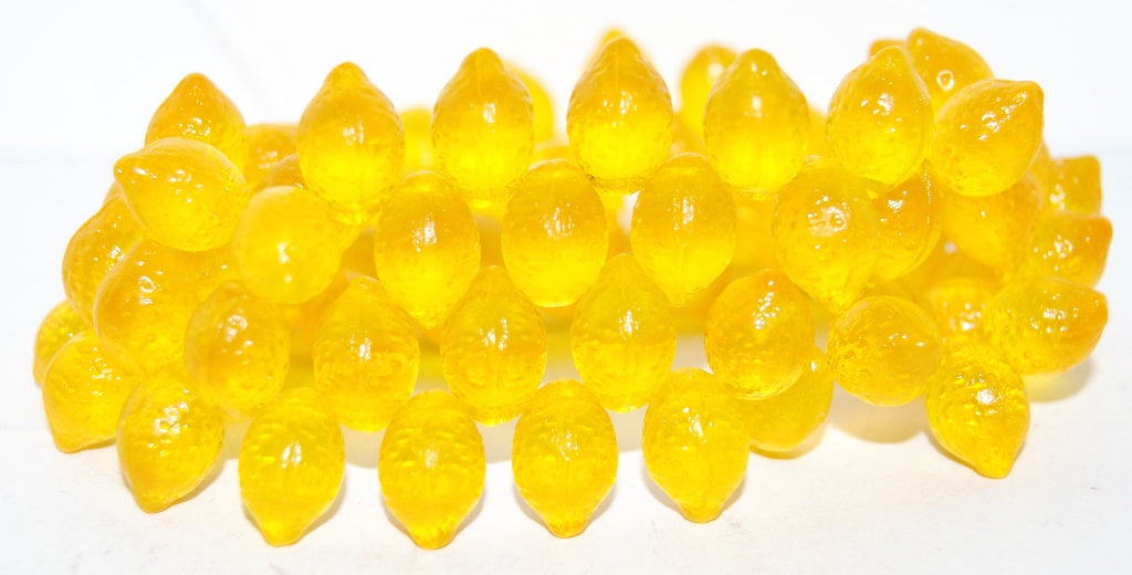 OUTLET 10克柠檬珠,10 x 14毫米,透明黄色 (80010),玻璃,捷克共和国