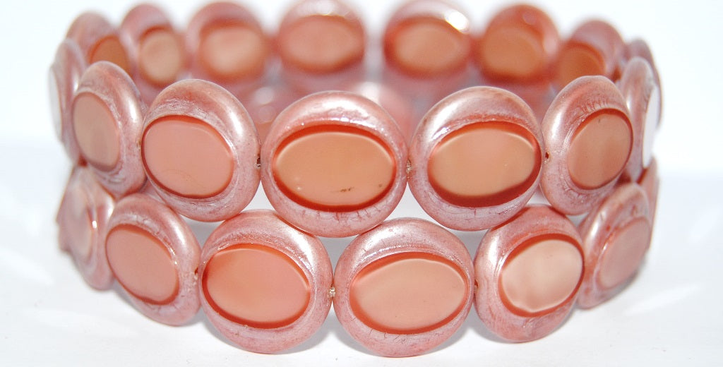 アウトレット 10グラム テーブルカットラウンドビーズ Eskooko、17 x 17 mm、17713 ラスタークリーム (17713-14401)、ガラス、チェコ共和国