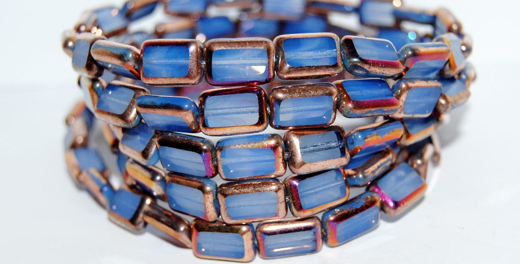 Table Cut Rectangle Beads, Opaque Light Blue Sliperit 2Xside (33010-29500-2XSIDE), Glass, Czech Republic