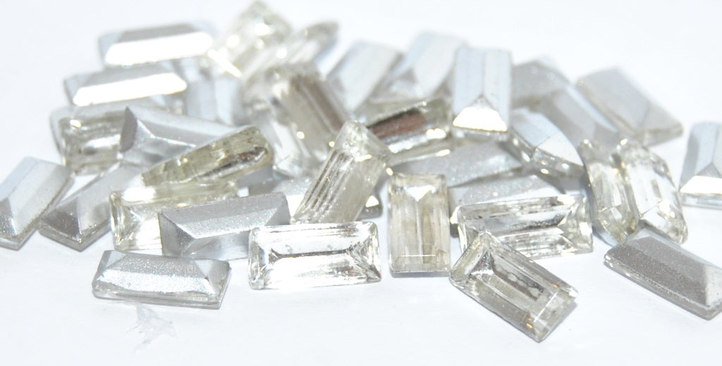 Baguette Rectangle Pointed Back Faceted Cabochon, Crystal Similizacion (CRYSTAL-SIMILIZACION), Glass, Czech Republic ~ STRANDED