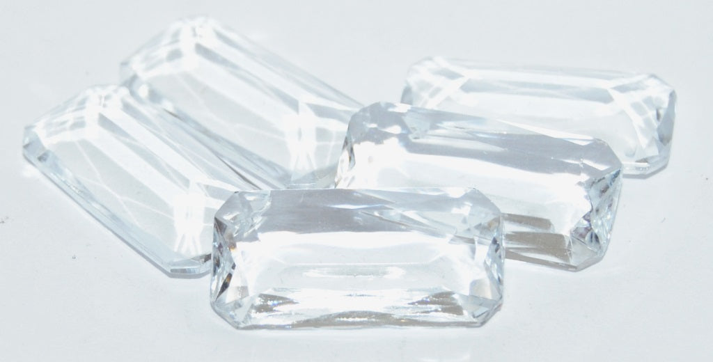 八边形祖母绿切割矩形尖背刻面凸圆形宝石,Crastal(2412-CRASTAL),玻璃,捷克共和国 ~ STRANDED