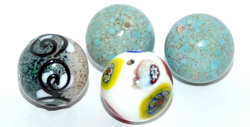 Czech Glass Hand Made Lampwork Beads Lines With Aventurine, D (D), Glass, Czech Republic
