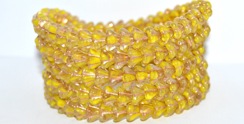 扁圆形扁豆压制玻璃珠,86018 铜衬里 (86018-54200),玻璃,捷克共和国