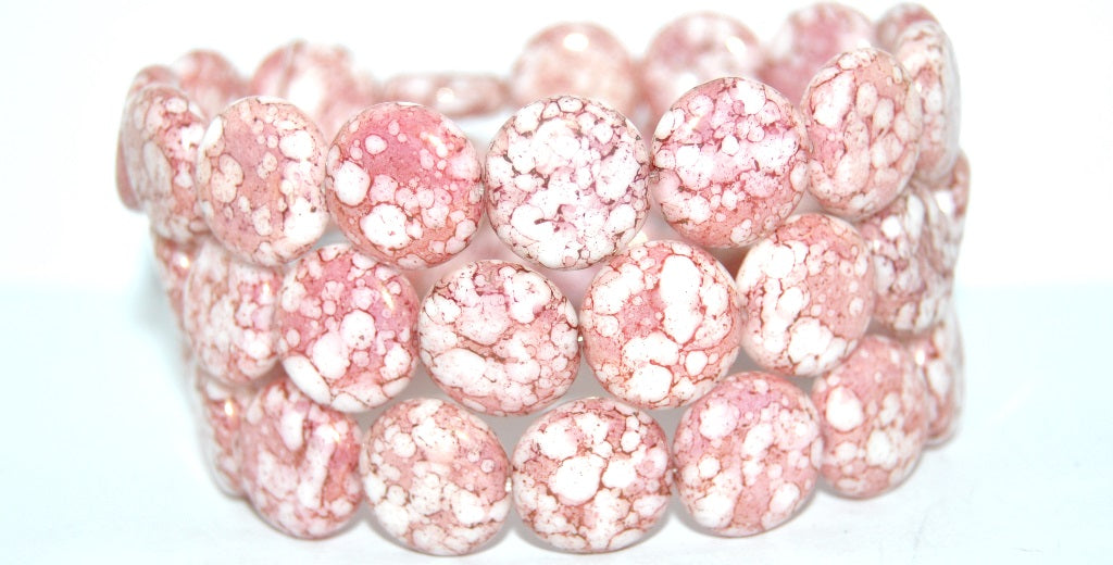 奥特莱斯 10克硬币珠,白色赤陶红色(02010-15495),玻璃,捷克共和国