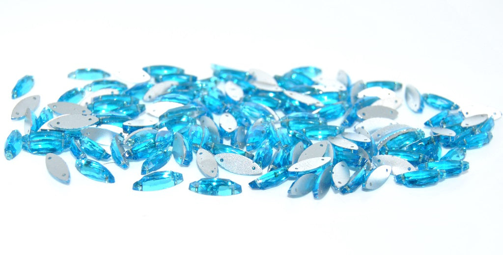 ガラスクリスタルラインストーン、縫い付け穴付き、ガラス、チェコ共和国