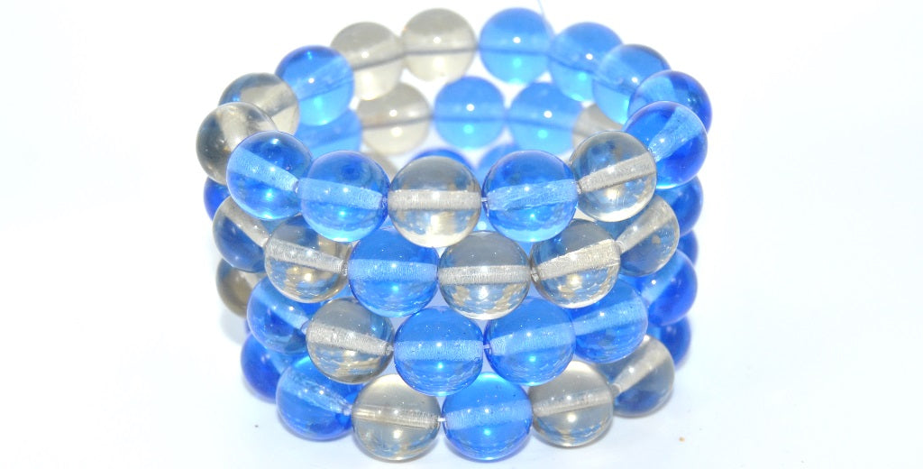 Round Pressed Glass Beads Druck, Mixed Colors 1 (12-MIX-1), Glass, Czech Republic ~ STRANDED