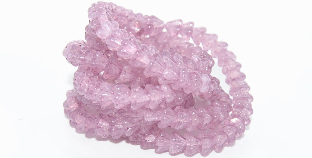 Flower Bell Beads, Opal White 34306 (01000-34306), Glass, Czech Republic