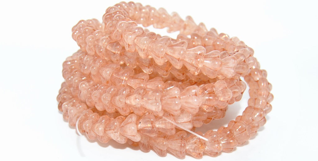 Flower Bell Beads, Opal White 34305 (01000-34305), Glass, Czech Republic